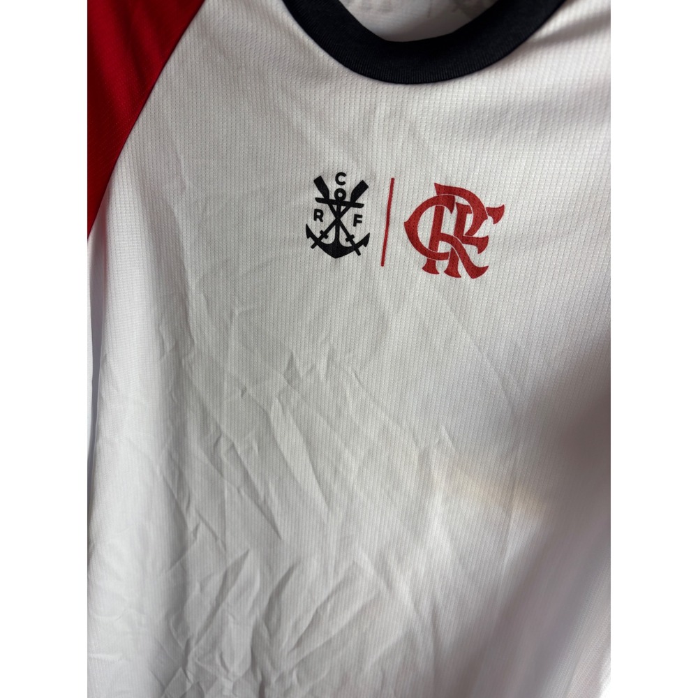 Flamengo Braziline Mens Soccer Jersey White Red Raglan Sleeve Shirt Size P NEW - Picture 3 of 4